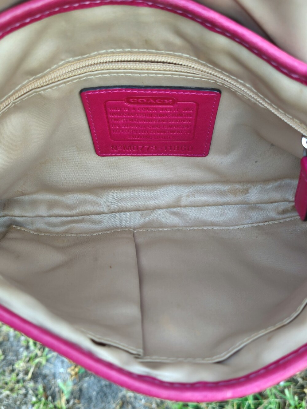 Coach Soho Mini Flap Bag 11860 Pink Fuchsia Signature Canvas Y2K Buckle - Picture 12 of 14